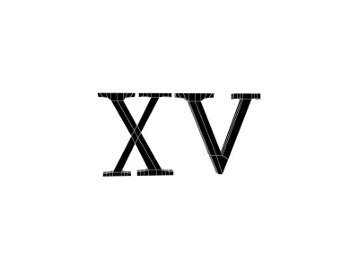 Roman Numerals 15 v1 001 Low-poly 3D model