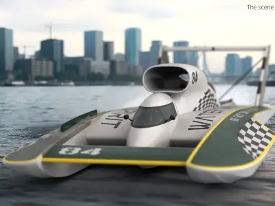  Aerodynamic Speed Hydroplane with Rear Stabilizer 