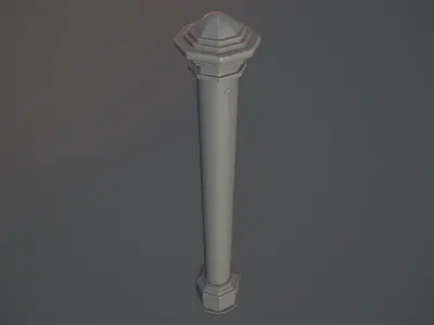 Barrier Bollard pack 3 Gray v1 Low-poly 3D model