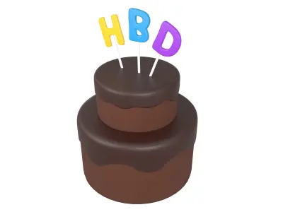 Birthday Cake v1 001 Low-poly 3D model