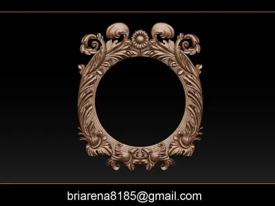 3D Frame - Wood Carving STL Model for CNC Router 3D print model