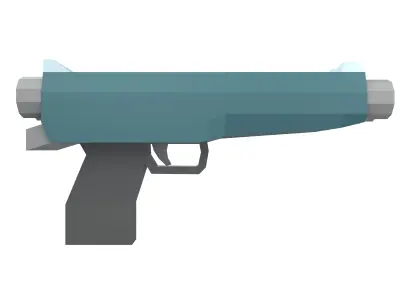Low Poly Gun v2 002 Low-poly 3D model