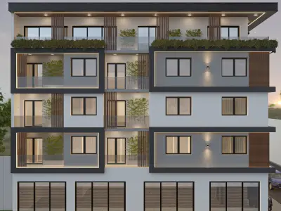 MODERN EXTERIOR SCENE 3D MODEL 3D model