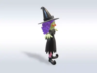 Adorable Witch Halloween Character 3D model purchase