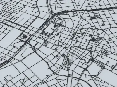 San Antonio Road Network and Streets 3D model