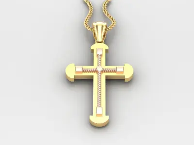 High Cross Pendant Light Gold 18K 4CP062 3D print model