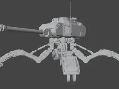 Sci Fi Mech Battle Scene Low-poly 3D model