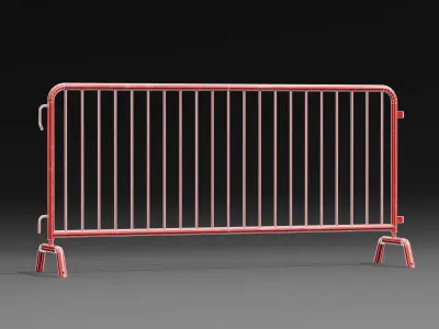 Steel Barrier PBR Game-Ready Low-poly 3D model