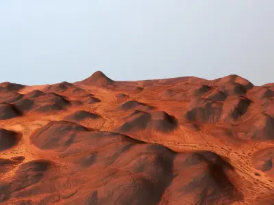 Mars Hills  Planet Mountain Terrain Landscape Desert PBR 05 Low-poly 3D model