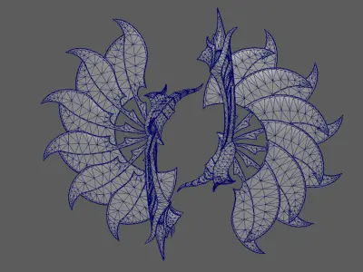 Stylish next generation fan blade fan Low-poly 3D model