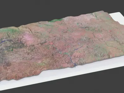 North Dakota State Low-poly 3D model