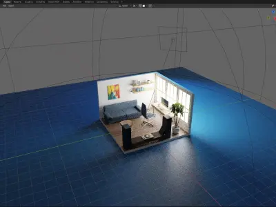 Isometric Study Room 3D model
