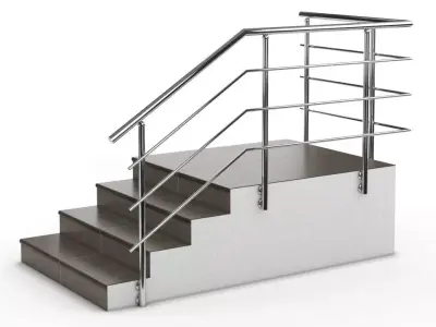 Railings stainless steel stair railing 3D model