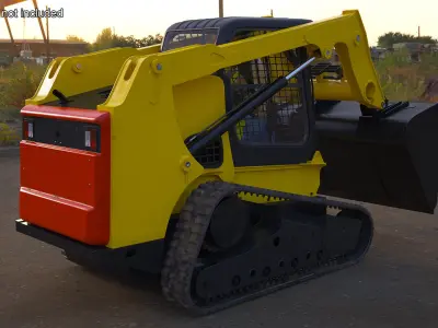  Skid Steer or Compact Track Loader with Operator Rigged for Maya 