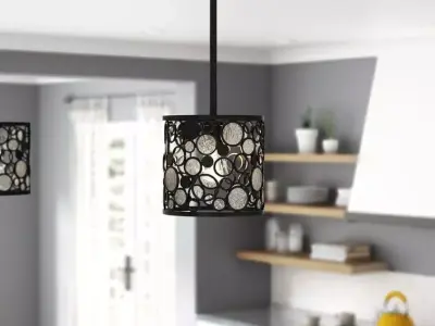 Mcguire 1 - Light Single Drum Pendant - 2 colour 3D model