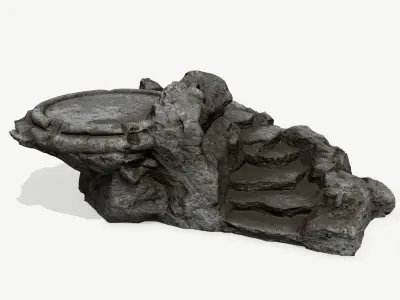 Ladder 1 rock Low-poly 3D model