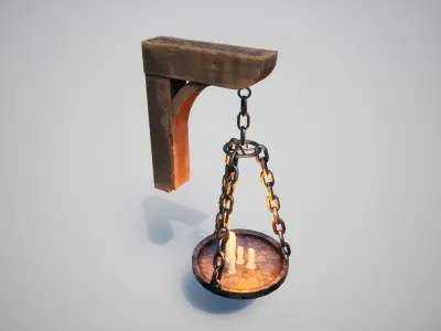 Medieval Lamp Low-poly 3D model get