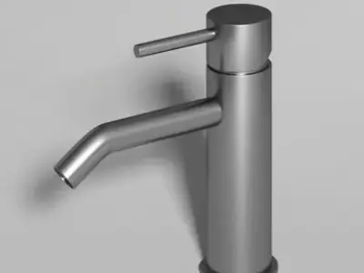 Faucet bathroom in stainless steel 3D model