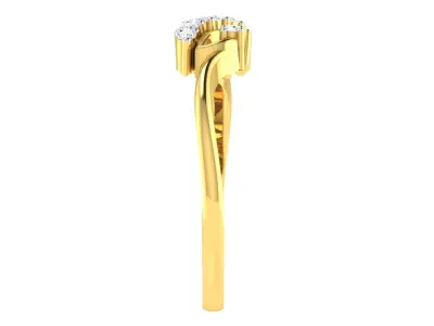 Solitaire Women Engagement Bypass Rings 3D print model 9