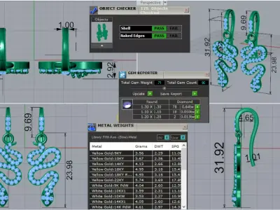 Snake Design Jewelry stl 3dm Earrings je0130 3D print model