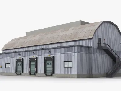 Factory x13 Low-poly 3D model