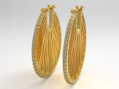gold jewelry earring  je0037 3D print model