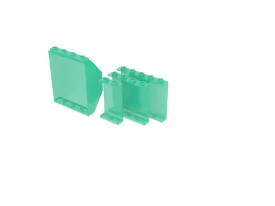 Transparent Turquoise Lego Windows Panels 3D model
