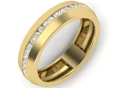 light weight  Yellow gold diamond rings-PR-451-DIA 3D print model