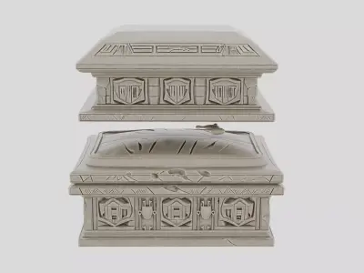 Ancient Stone Sarcophagus for 3D print Low-poly 3D model