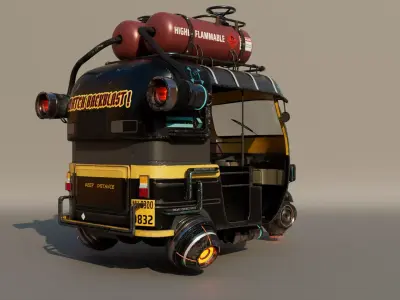 Scifi Auto Rikshaw Low-poly 3D model
