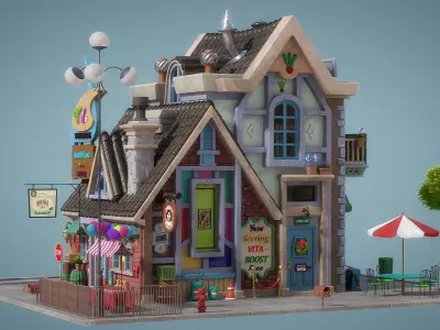 Cartoon House 21 3D model