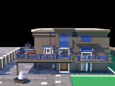 Modern 3d exterior house model 3D model
