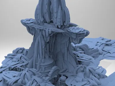 Tower Ocean Floor Fantasy 3D model