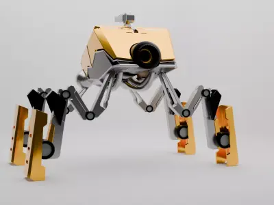 Spider-robot Low-poly 3D model