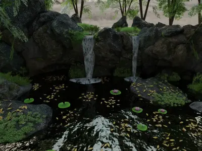 Waterfall Scene 3D model
