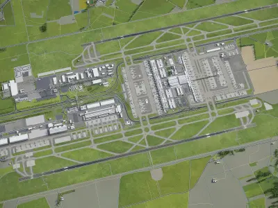 Munich Airport Low-poly 3D model
