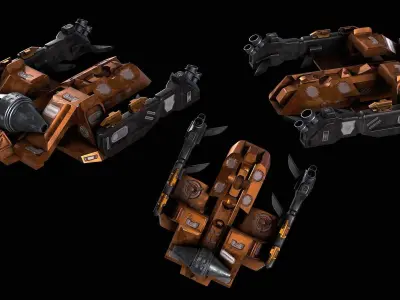 Scifi Harmer Vester machine  Low-poly 3D model