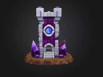 Crystal Tower Low-poly 3D model