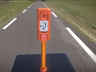 Emergency Call Box -High-Poly 3D model