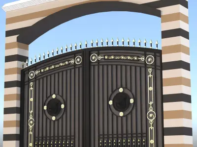 Classic Iron Gate 3D model for manor villa Free low-poly 3D model