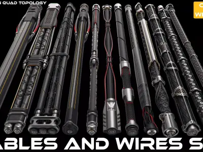 Wires and Cables set 3D model