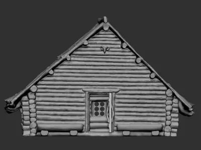 Medieval wooden house 3D print model