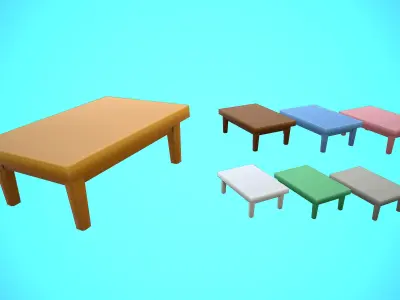 TABLE 02 FURNITURE CARTOON STYLIZED Low-poly 3D model
