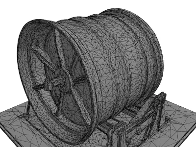 Industrial Rotary Drum Mixer Machine Low-poly 3D model