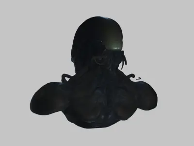 HR Giger Inspired Alien Xenomoprh Head Bust Low-poly 3D model