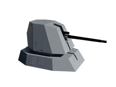 Oto Melara 127 64 Lightweight LW naval gun mount 3D model