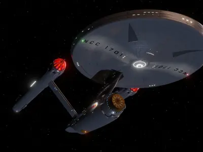 Classic Star Ship Enterprise Enhanced - Star Trek TOS Low-poly 3D model