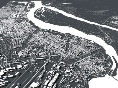 Cityscape Zaporizhia Ukraine 3D model