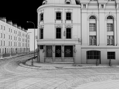 Snowy Streets of London Low-poly 3D model