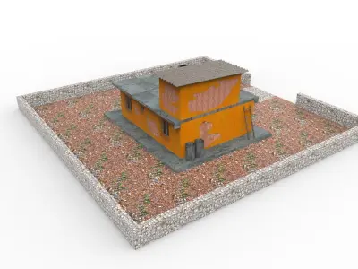 SLUM- OLD HOUSE-01 Low-poly 3D model